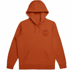 Front view of CCCC Inner Star Heavy Weight Hoodie in clay with inner star design
